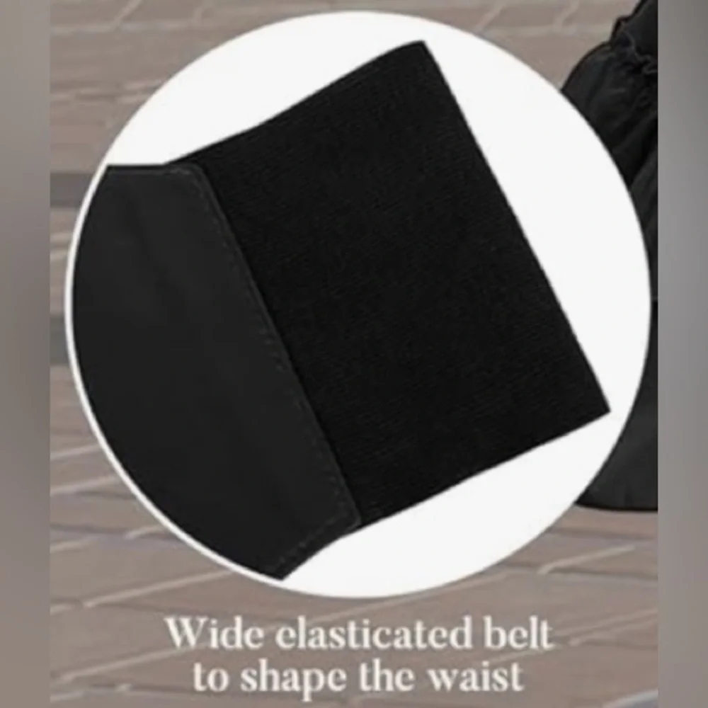 Black Corset Belt Vintage Inspired Lace-up Cinch Elastic Waist Belt Size XS/S